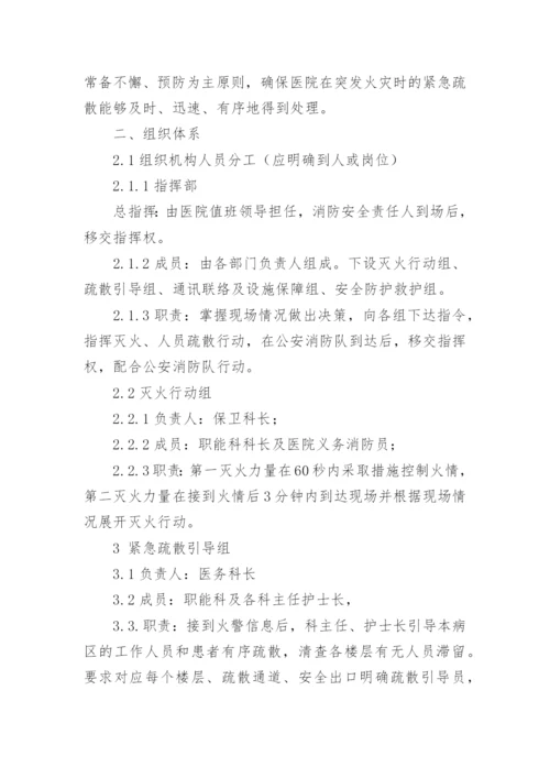 医院火灾疏散应急预案.docx