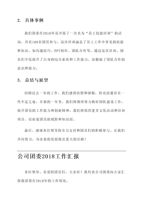 公司团委2018工作汇报