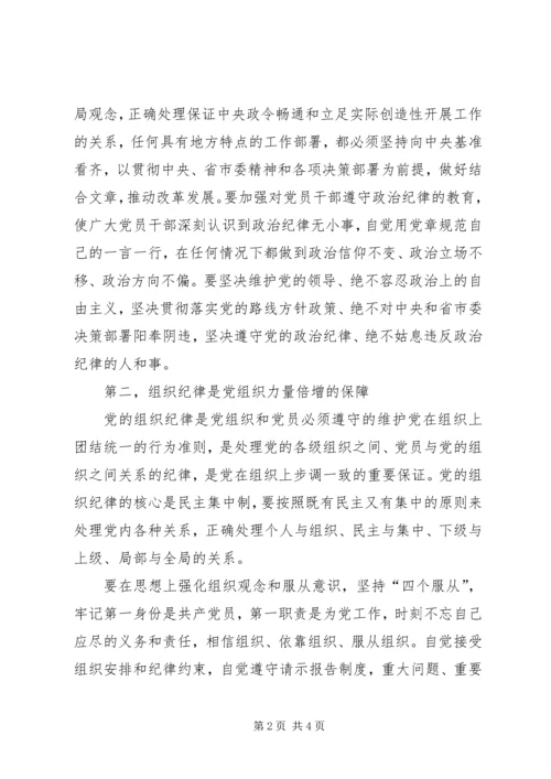 党的政治纪律学习心得.docx