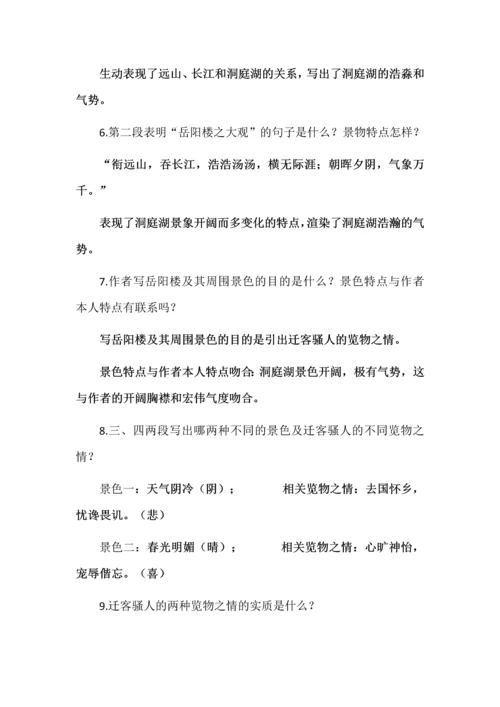 九年级语文上册《岳阳楼记》知识梳理.docx