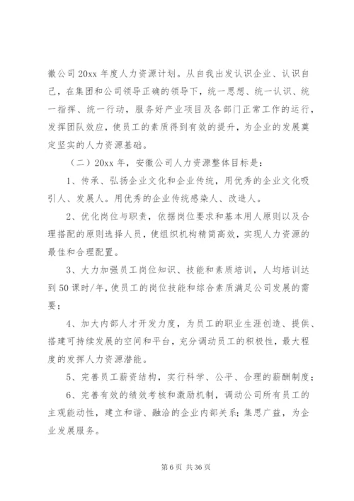 企业年度人力资源部工作计划[范文].docx