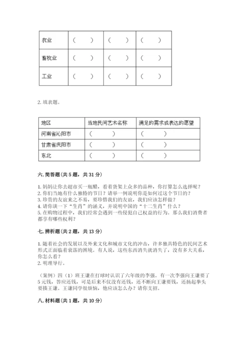 部编版四年级下册道德与法治期末测试卷附答案（名师推荐）.docx