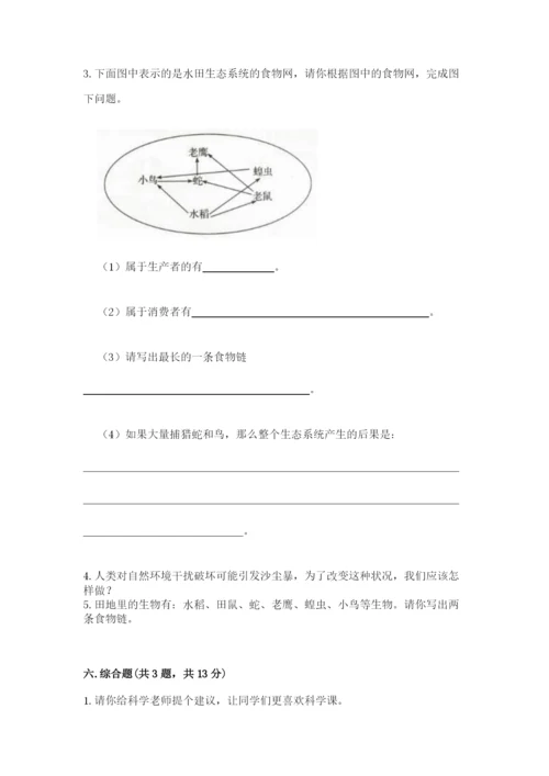 教科版科学五年级下册第一单元《生物与环境》测试卷带答案（实用）.docx