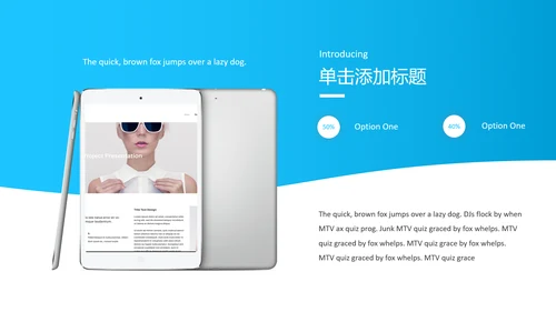 干净蓝色简洁设计公司简介商务PPT模板