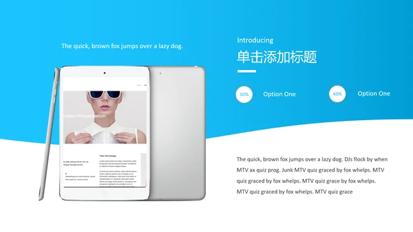 干净蓝色简洁设计公司简介商务PPT模板
