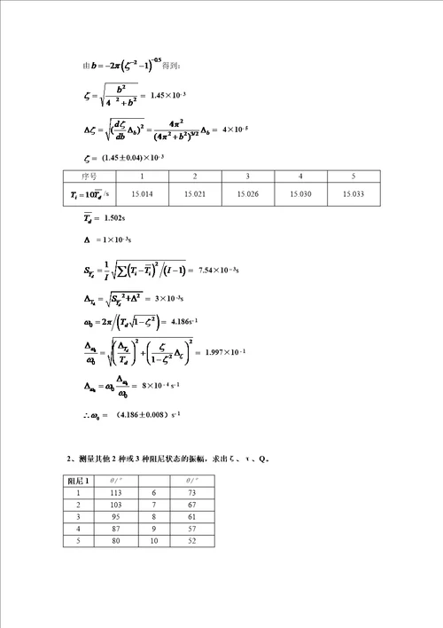 阻尼振动与受迫振动实验报告