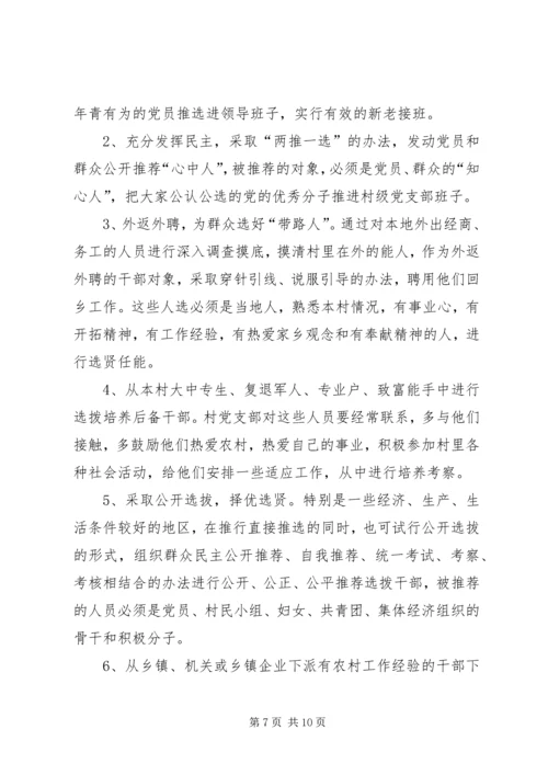 村级党支部领导班子调研报告.docx