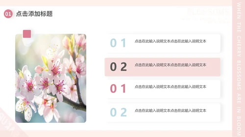 樱花画册粉色浪漫樱花季通用PPT模板