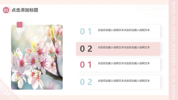 樱花画册粉色浪漫樱花季通用PPT模板
