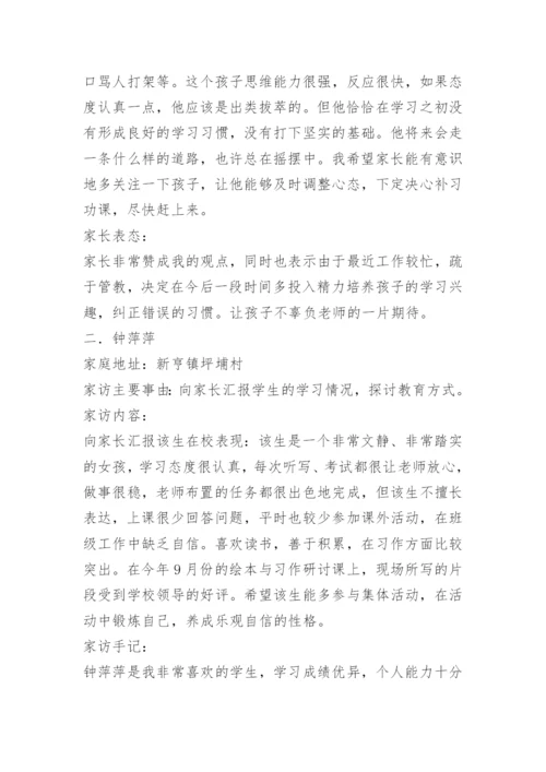 小学教师家访记录内容.docx