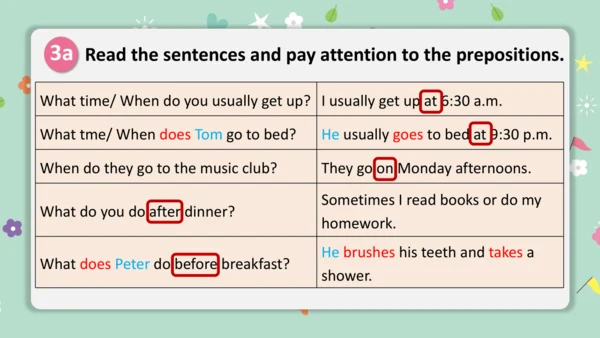 Unit 6 A Day in the Life Section A Grammar 语法课课件-人