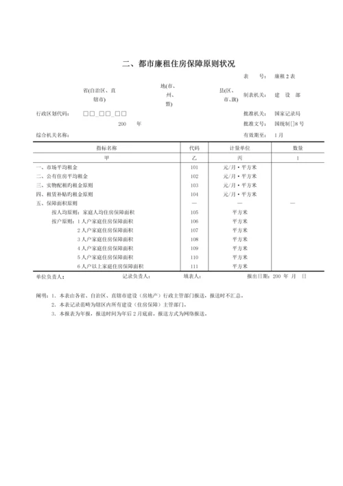 城市低收入家庭住房保障统计报表新版制度.docx