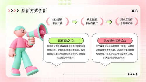 粉绿色弥散风学生会招新指南活动策划PPT模板