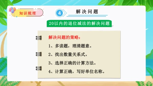 第二单元：20以内的退位减法单元复习课件(共27张PPT)人教版一年级数学下册