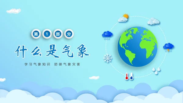 全球气侯气象科普知识通用PPT模板