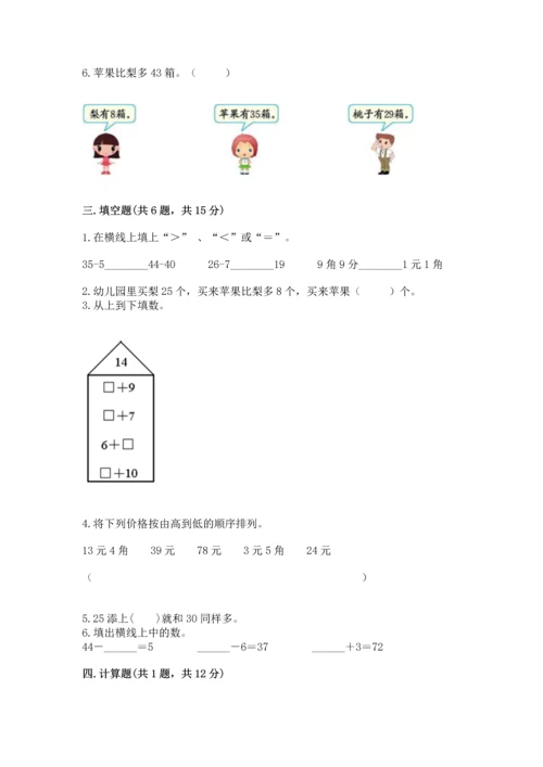 人教版一年级下册数学期末测试卷可打印.docx