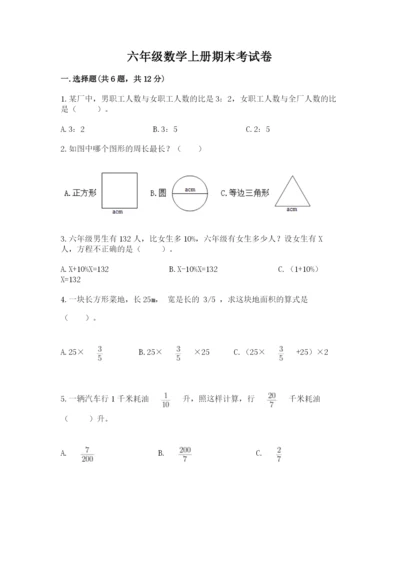 六年级数学上册期末考试卷（考点梳理）.docx