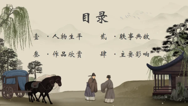 诗人王维介绍通用PPT模板
