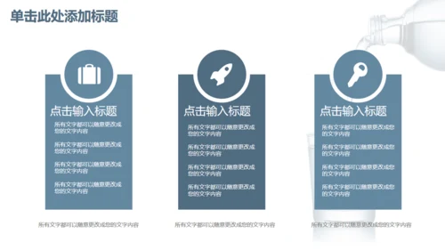 商务简约健康饮用水通用PPT模板