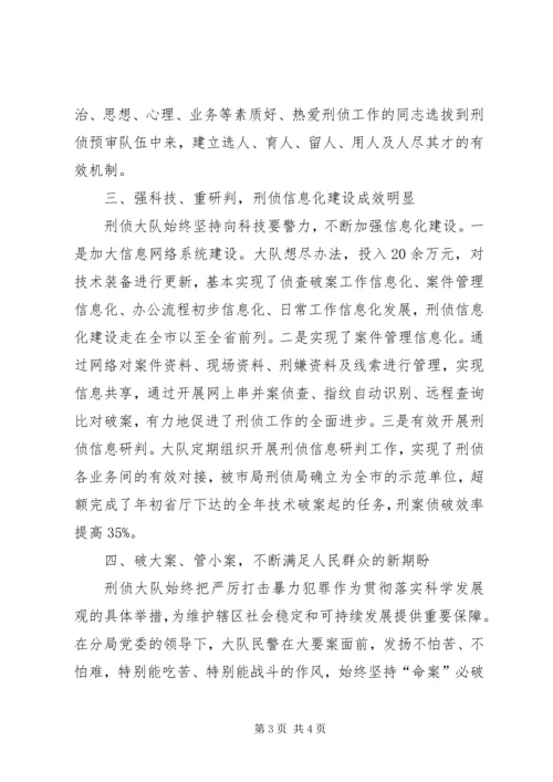 公安分局刑侦大队先进集体事迹材料.docx