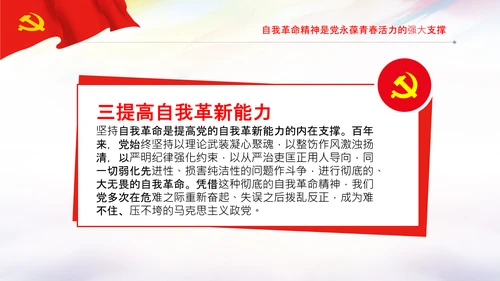 学习坚持自我革命十个坚持党课党支部PPT课件