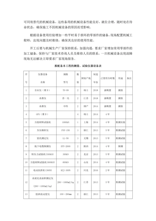 隧道工程资源配置计划.docx