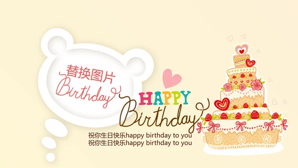 橙色生日快乐电子相册动态PPT模板