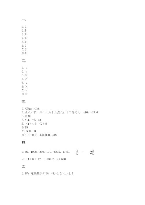 山西省【小升初】2023年小升初数学试卷附答案（精练）.docx