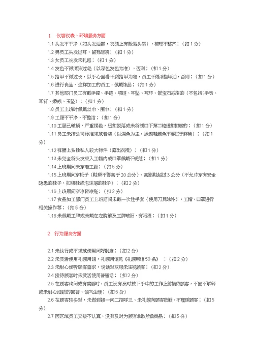 超市考核细则及扣分标准(共20页)