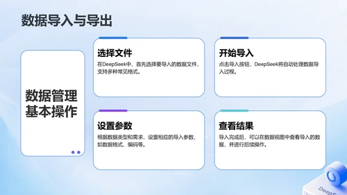 蓝色3D风DeepSeek入门教程与常见问题解答PPT模板