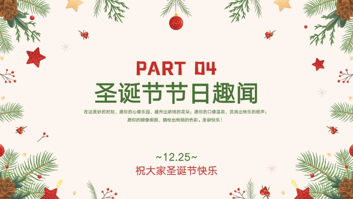圣诞节节日介绍PPT