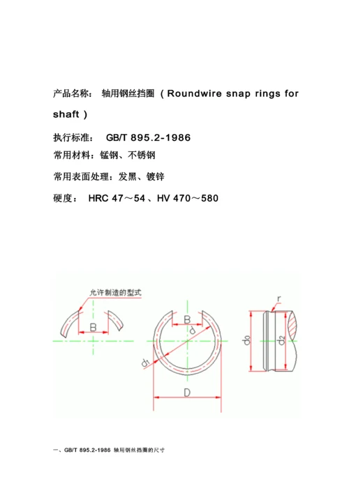 钢丝挡圈轴和孔用的尺寸标准.docx