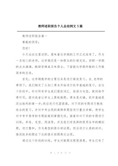 教师述职报告个人总结例文5篇.docx