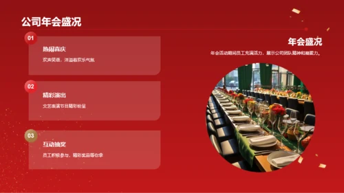 红色简约璀璨年会共襄盛举PPT模板