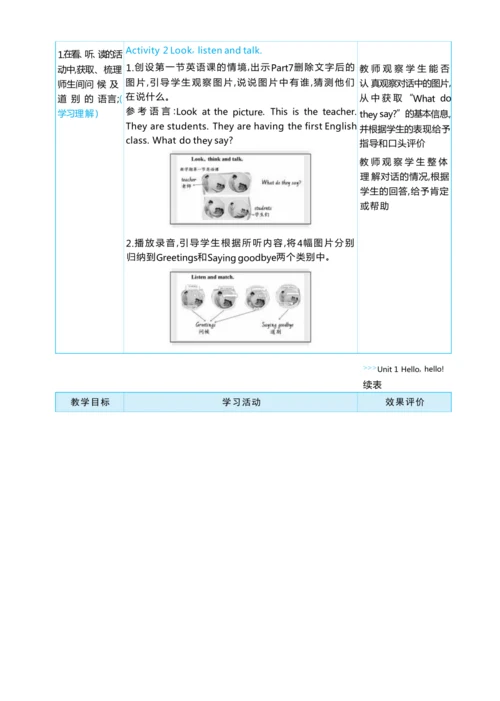 Unit 1 Hello, hello单元整体教学设计 5课时