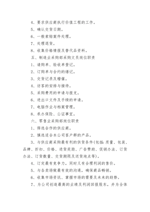 公司采购部岗位职责范文4篇.docx