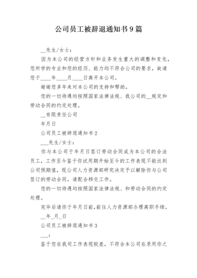 公司员工被辞退通知书9篇.docx