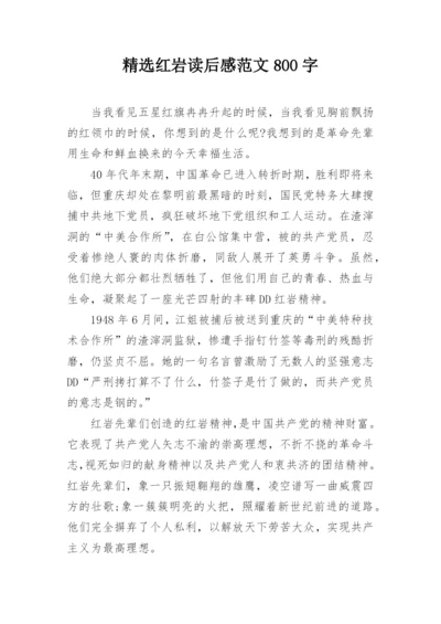 精选红岩读后感范文800字.docx