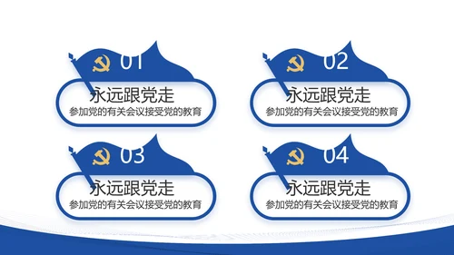 蓝色简约大方党建党支部述职报告动态PPT模板