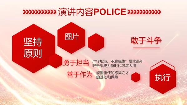 红色公安民警风采展示PPT动态模板