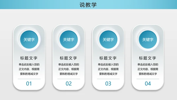蓝色渐变简约清爽形状微粒体说课大赛教师说课PPT模板