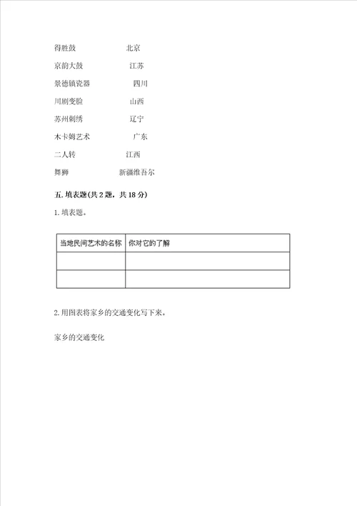 部编版四年级下册道德与法治期末测试卷考点提分