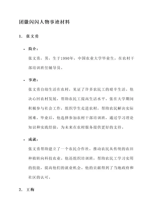 团徽闪闪人物事迹材料