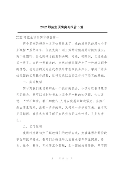 2022师范生顶岗实习报告5篇.docx