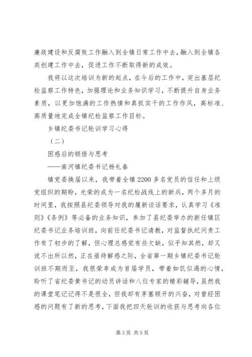 乡镇纪委书记轮训学习心得.docx