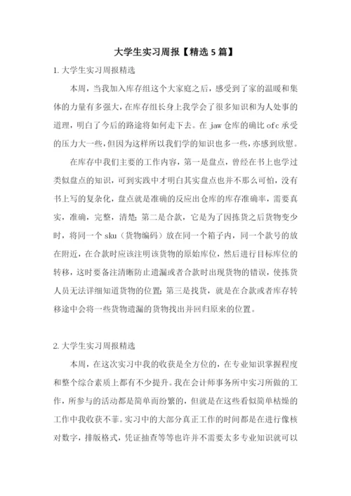 大学生实习周报【精选5篇】.docx