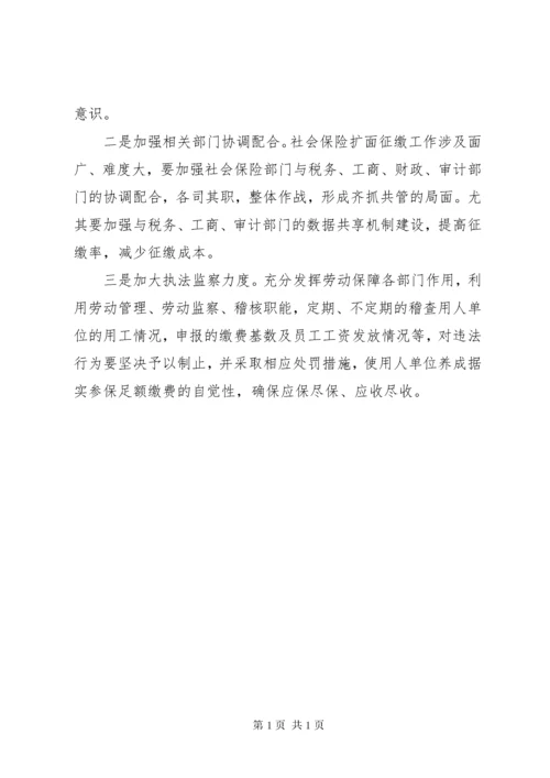 浅谈社会保险扩面征缴工作存在的问题及对策.docx