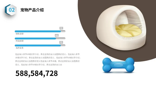 蓝色简约3D立体宠物商业计划书PPT