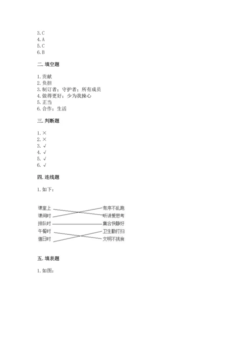 部编版四年级上册道德与法治期中测试卷（综合题）word版.docx