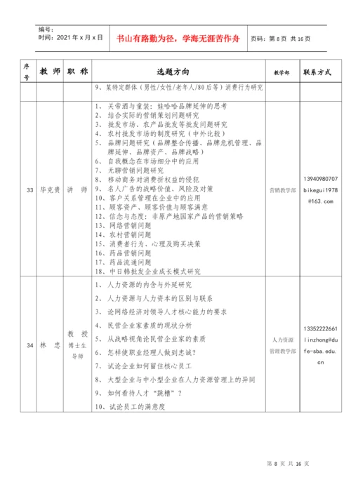 工商管理学院本科毕业生论文选题指南.docx